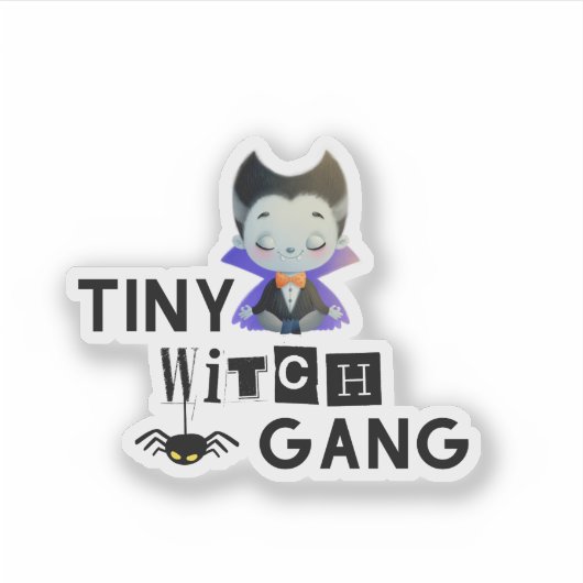 Sticker sorcière casquette transparent (Devant)