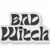 Sticker sorcière casquette transparent (Devant)