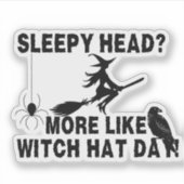 Sticker sorcière casquette transparent (Devant)