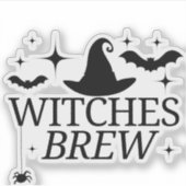 Sticker sorcière casquette transparent (Devant)