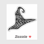 Sticker Sorcière Casquette Trick ou traiter Halloween noir (Feuille)