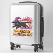 Sticker sorcière chat noir T-shirt classique (Sur valise)