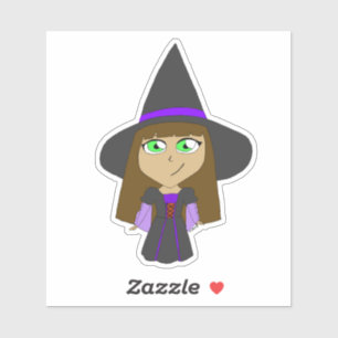 Sticker sorcière chibi