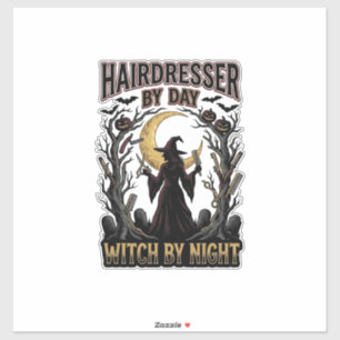 Sticker Sorcière Coiffeuse Halloween Styliste de Jour Desi