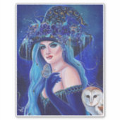 Sticker Sorcière d'Halloween aux papillons de Renée Lavoie (Devant)