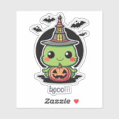 Sticker Sorcière d'Halloween verte (Feuille)