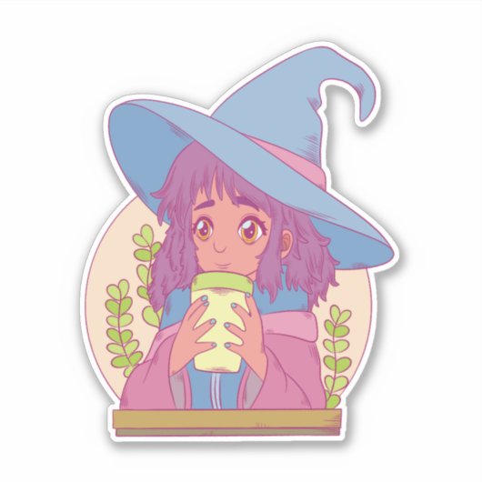 Sticker Sorcière du matin (Devant)