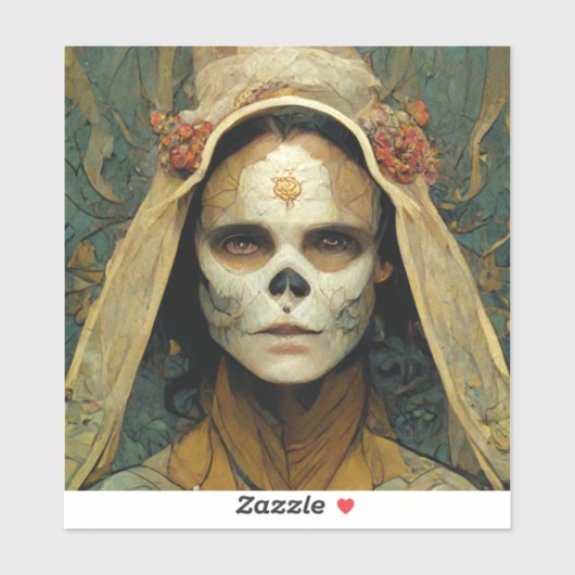 Sticker Sorcière en bois 1 Imaginaire (Feuille)