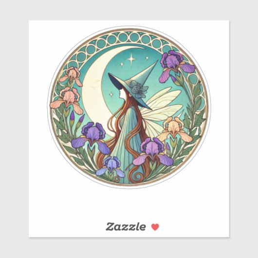 Sticker Sorcière fée (Feuille)