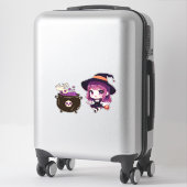 Sticker Sorcière/Halloween/automne/octobre (Sur valise)