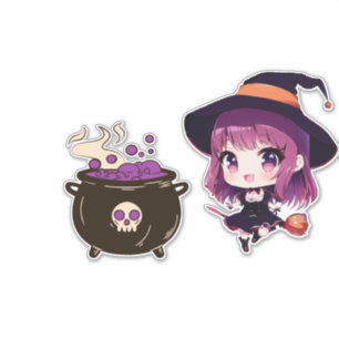 Sticker Sorcière/Halloween/automne/octobre