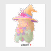 Sticker Sorcière Heureuse (Feuille)
