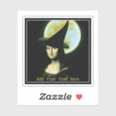 Sticker Sorcière Mona Lisa Halloween pleine lune (Feuille)