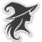 Sticker Sorcière noire Casquette sorcière wiccan fête d'Ha (Recto)