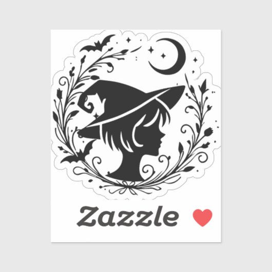 Sticker Sorcière Pixie Wiccan Magie Halloween (Feuille)