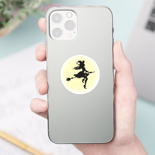 Sticker Sorcière sur un balai (Téléphone)