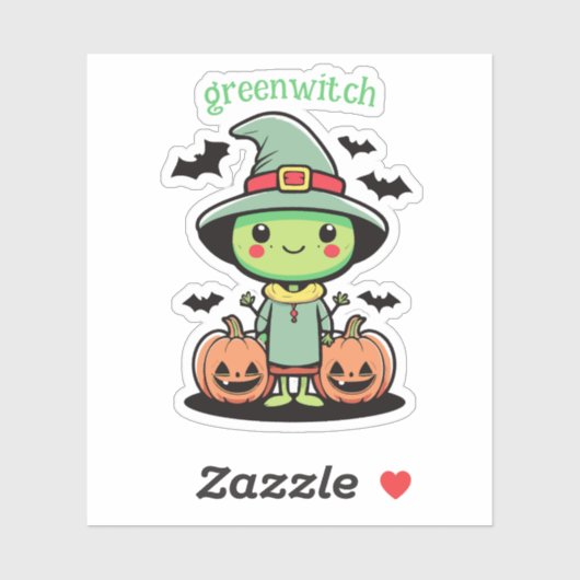 Sticker Sorcière verte (Feuille)