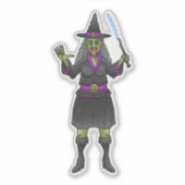 Sticker Sorcière verte d'Halloween (Devant)