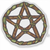 Sticker Sorcière verte Pagan Pentacle Nature Wicca (Devant)