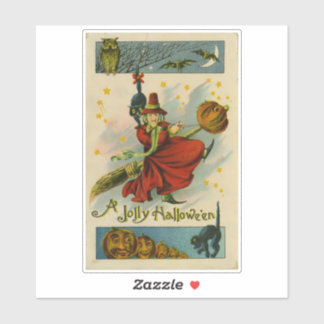 Sticker Sorcière vintage d'Halloween