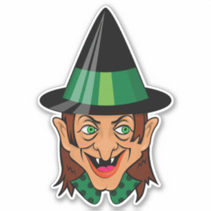 Sticker Sorcière vintage d'Halloween