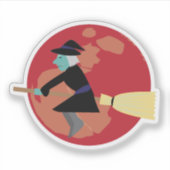 Sticker Sorcière volant la nuit (Devant)