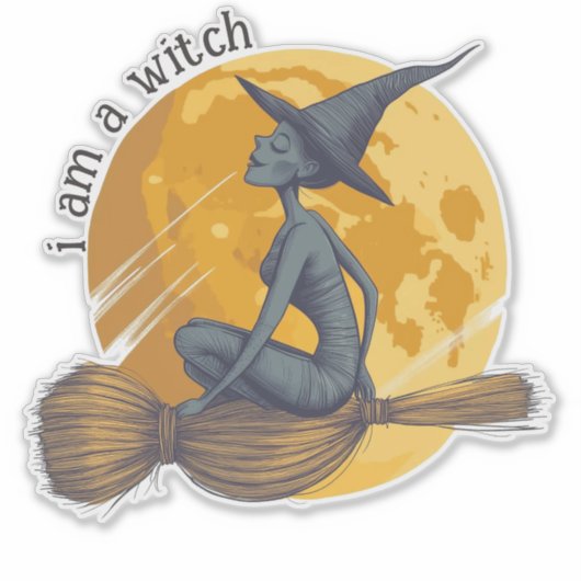 Sticker Sorcière volante (Devant)