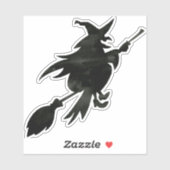 Sticker Sorcière volante (Feuille)