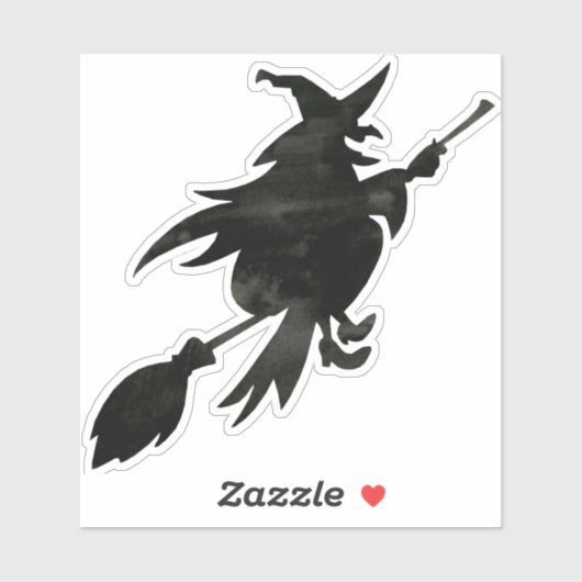 Sticker Sorcière volante (Feuille)