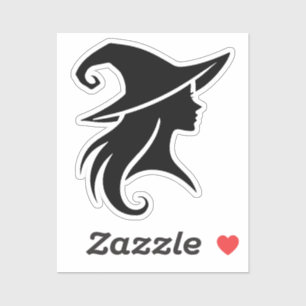 Sticker Sorcière Wiccan Chapeau Noir Fête d'Halloween