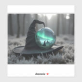 Sticker Sorcières casquette et boule de cristal (Feuille)
