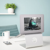 Sticker Sorcières casquette et boule de cristal (Ordinateur portable sur le bureau)