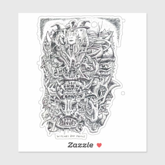 Sticker Sorcières et diables, par Brian Benson Vinyl Stick (Feuille)