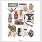 Sticker Sorcières magie de la sorcellerie Outils Collage (Feuille)