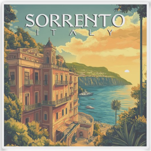 Sticker Sorrente Italie - Véritable paysage urbain (Devant)