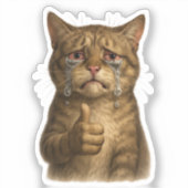 Sticker Sorrowful Kitty Thumbs Up Meme (Recto)