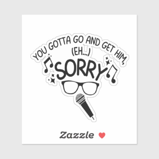 Sticker "Sorry" X-Factor Guy Lyrics Meme  (Feuille)