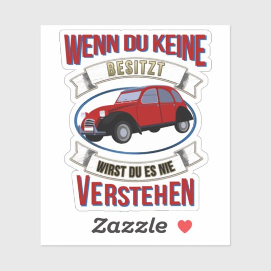 Sticker Sort de l'amant Oldtimer 2cv (Feuille)