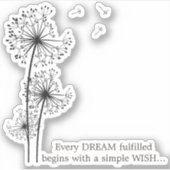 Sticker Souhait de Dandelion Graphique (Devant)