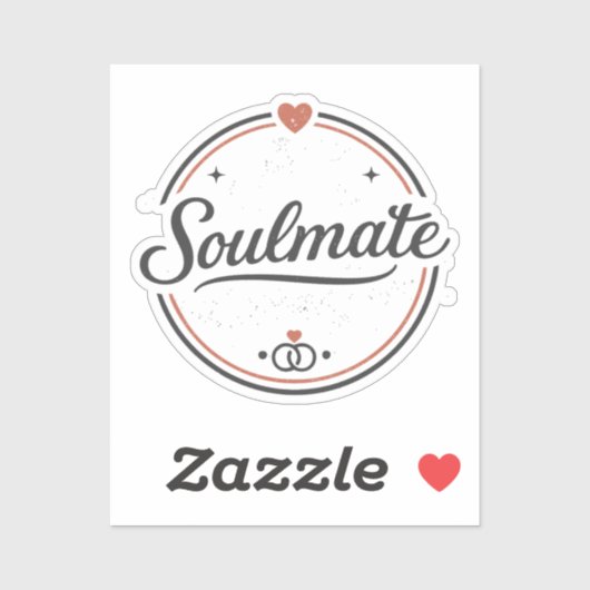 Sticker Soulmate Retro Love Minimal(Light) Couple Matching (Feuille)