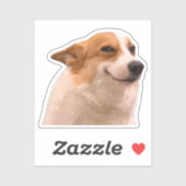 Sticker souriant Corgi mème (Feuille)