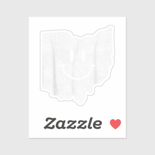 Sticker Sourire en OH - Drôle Ohio Happy Face (Feuille)