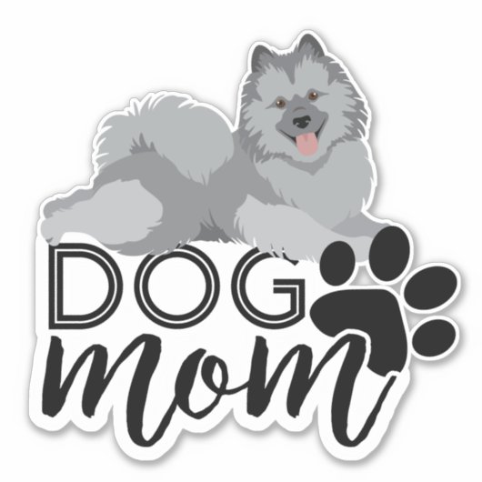 Sticker Sourire Keeshond Chien Maman Graphic (Devant)