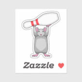 Sticker Souris à Bowling avec épingle de Bowling (Feuille)