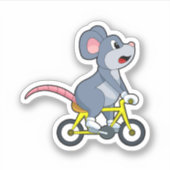 Sticker Souris avec vélo (Devant)