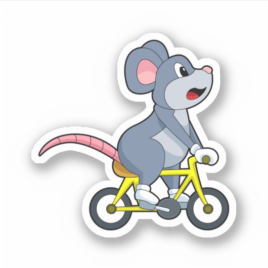 Sticker Souris avec vélo (Devant)