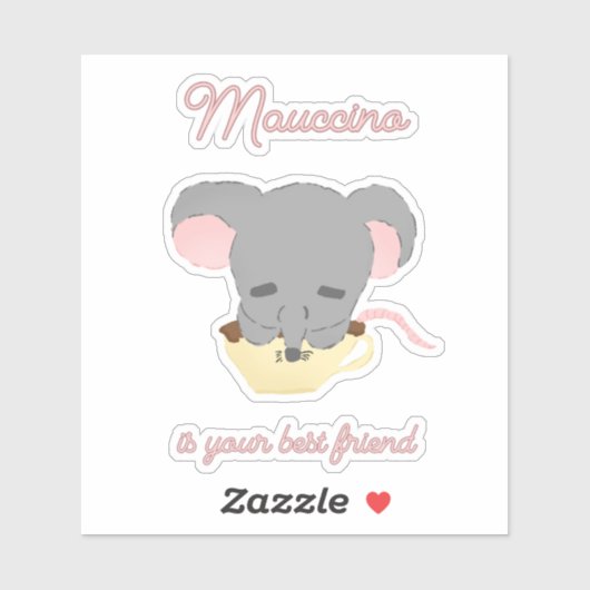 Sticker Souris Cappuccino au cacao  (Feuille)