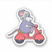 Sticker Souris comme Biker avec Scooter.PNG (Devant)