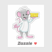 Sticker Souris comme cuire avec du fromage (Feuille)