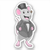 Sticker Souris comme marié avec ruban (Devant)